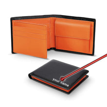 Load image into Gallery viewer, Genuine Leather Slim Trifold Men Wallet with Coin