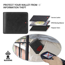 Load image into Gallery viewer, Genuine Leather Slim Trifold Men Wallet with Coin