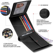 Load image into Gallery viewer, Genuine Leather Slim Trifold Men Wallet with Coin