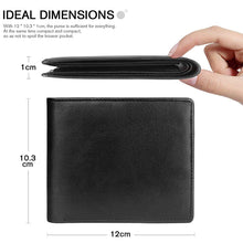 Load image into Gallery viewer, Genuine Leather Slim Trifold Men Wallet with Coin