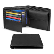 Load image into Gallery viewer, Genuine Leather Slim Trifold Men Wallet with Coin