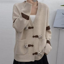 Load image into Gallery viewer, 100% Wool Cardigan Women&#39;s Sweater Loose and Comfortable Long Sleeve