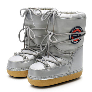 Snow Boots Fluffy Lace Up Middle