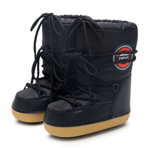 Snow Boots Fluffy Lace Up Middle