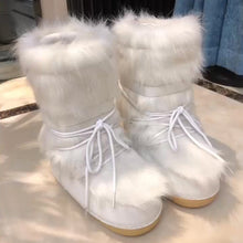 Load image into Gallery viewer, Snow Boots Fluffy Lace Up Middle