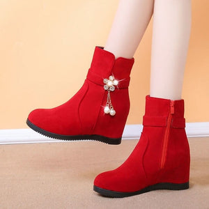 Snow Boots New Rhinestone Inner Heightened