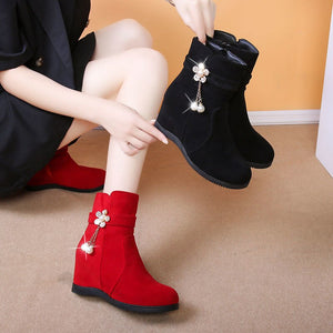 Snow Boots New Rhinestone Inner Heightened