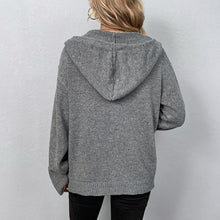 Load image into Gallery viewer, Cardigan Hooded Sweaters V-neck Solid