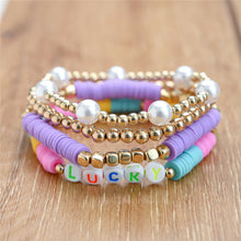 Load image into Gallery viewer, 4pcs/set Boho Round Heishi Beads Multilayer Wrap Bracelet