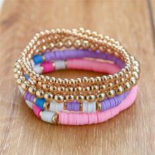 Load image into Gallery viewer, 4pcs/set Boho Round Heishi Beads Multilayer Wrap Bracelet