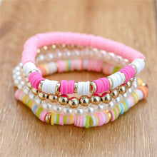 Load image into Gallery viewer, 4pcs/set Boho Round Heishi Beads Multilayer Wrap Bracelet