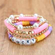 Load image into Gallery viewer, 4pcs/set Boho Round Heishi Beads Multilayer Wrap Bracelet