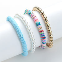 4pcs/set Boho Round Heishi Beads Multilayer Wrap Bracelet