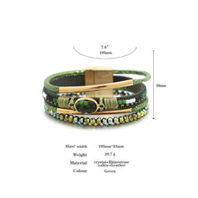 Load image into Gallery viewer, Crystal Stone Beaded Leather Bracelet