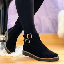 Load image into Gallery viewer, Ankle Boots Buckle Flat Suede Snow Boots