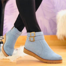 Load image into Gallery viewer, Ankle Boots Buckle Flat Suede Snow Boots