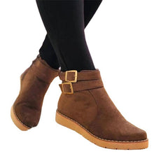 Load image into Gallery viewer, Ankle Boots Buckle Flat Suede Snow Boots