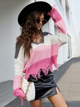 Load image into Gallery viewer, Autumn Sexy Tassel Sweater Casual V neck Knitted Pullover