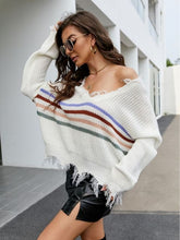 Load image into Gallery viewer, Autumn Sexy Tassel Sweater Casual V neck Knitted Pullover