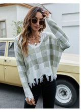 Load image into Gallery viewer, Autumn Sexy Tassel Sweater Casual V neck Knitted Pullover