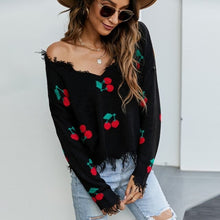 Load image into Gallery viewer, Autumn Sexy Tassel Sweater Casual V neck Knitted Pullover