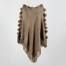 Load image into Gallery viewer, Autumn Winter Tassel Hairball Cape Poncho Oversized Sweater