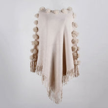 Load image into Gallery viewer, Autumn Winter Tassel Hairball Cape Poncho Oversized Sweater