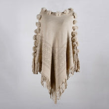 Load image into Gallery viewer, Autumn Winter Tassel Hairball Cape Poncho Oversized Sweater