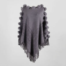 Load image into Gallery viewer, Autumn Winter Tassel Hairball Cape Poncho Oversized Sweater