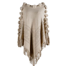 Load image into Gallery viewer, Autumn Winter Tassel Hairball Cape Poncho Oversized Sweater