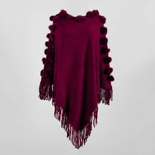 Load image into Gallery viewer, Autumn Winter Tassel Hairball Cape Poncho Oversized Sweater