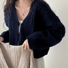 Load image into Gallery viewer, Vintage Twisted Sweater Cardigan V neck Long