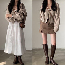 Load image into Gallery viewer, Vintage Twisted Sweater Cardigan V neck Long