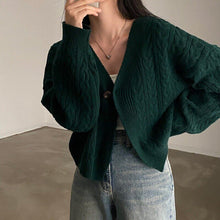 Load image into Gallery viewer, Vintage Twisted Sweater Cardigan V neck Long