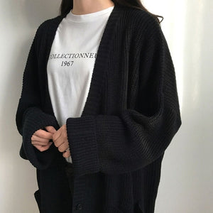 Autumn Winter Warm Women Oversized Knitting Cardigan