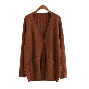 Autumn Winter Warm Women Oversized Knitting Cardigan