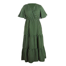 Load image into Gallery viewer, Boho Polka Dot Print A Line Long Dress