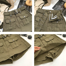 Load image into Gallery viewer, Cargo Mini Denim Skirt Multi Pockets