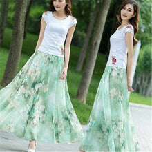Load image into Gallery viewer, Chiffon Floral Maxi Summer Skirt Long High Waist