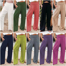 Load image into Gallery viewer, Cotton Linen Wide Leg Pants Casual Loose