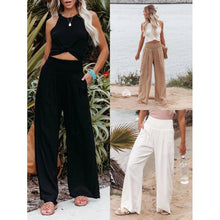 Load image into Gallery viewer, Cotton Linen Wide Leg Pants Casual Loose