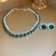 Load image into Gallery viewer, Luxury Necklace Earrings Sets Green Crystal