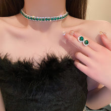 Load image into Gallery viewer, Luxury Necklace Earrings Sets Green Crystal