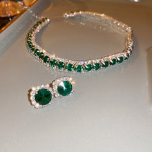 Load image into Gallery viewer, Luxury Necklace Earrings Sets Green Crystal