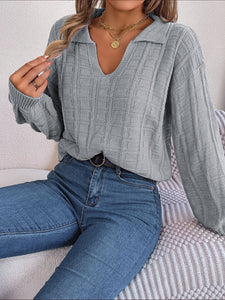 Casual V Neck Autumn Knitted Sweater