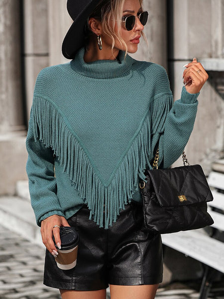 Fashion Sweater Solid Turtleneck Knitwear