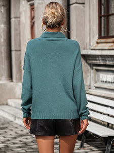 Fashion Sweater Solid Turtleneck Knitwear