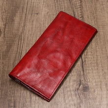 Load image into Gallery viewer, Genuine Leather Wallet Vintage Retro Wrinkled Long