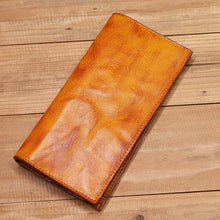 Load image into Gallery viewer, Genuine Leather Wallet Vintage Retro Wrinkled Long