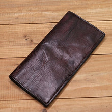 Load image into Gallery viewer, Genuine Leather Wallet Vintage Retro Wrinkled Long